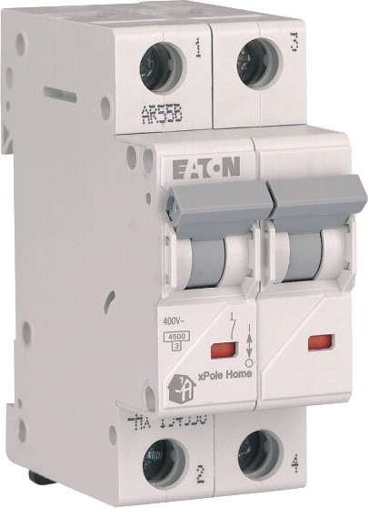 Автоматический выключатель Eaton HL-B6/2 2Р 6А тип B 4.5 кА
