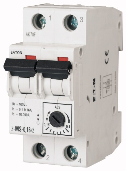 Автоматический выключатель защиты двигателя Eaton Z-MS-0.16/2 2P 0.16A